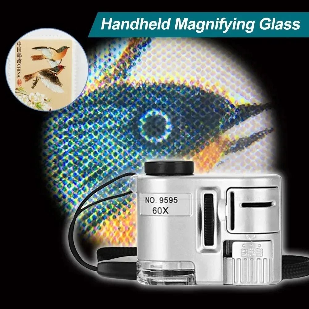 60X LED UV Pocket Loupe Magnifier – Jewelry & Coin Inspection LED UV Loupe Magnifier SPOT