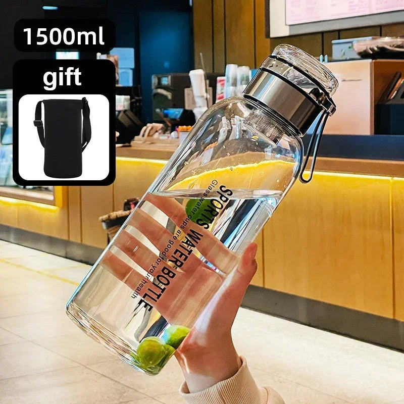 Large Capacity Glass Water Bottle 0.75–2L | Leakproof & Portable Glass Water Bottle SPOT 1500ml 750-2000ml
