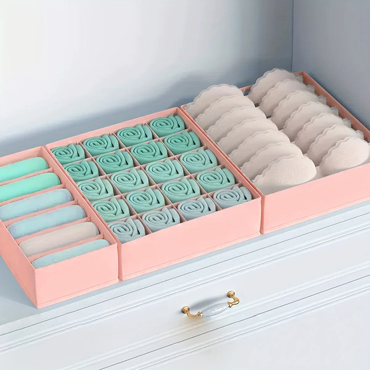 3-Pack Underwear Drawer Organizer – Multi-Compartment Storage Box Drawer Organizer Set SPOT