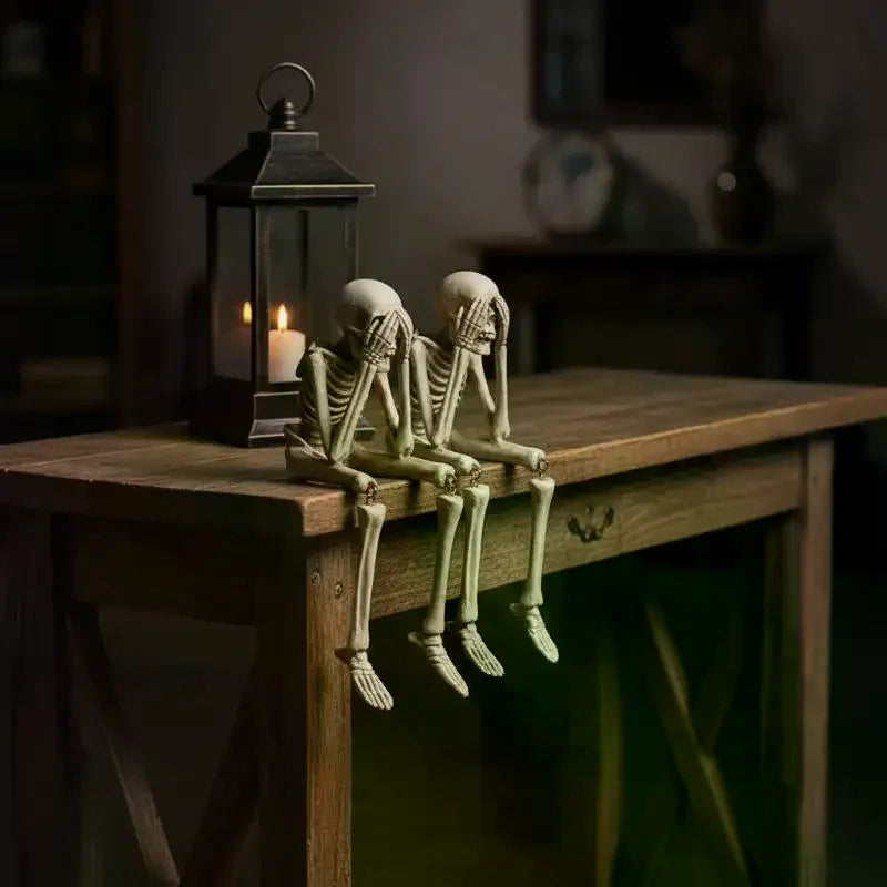 Halloween Skeleton Figurines 3-Pc See Hear Speak No Evil Set Halloween Skeleton Figurines SPOT