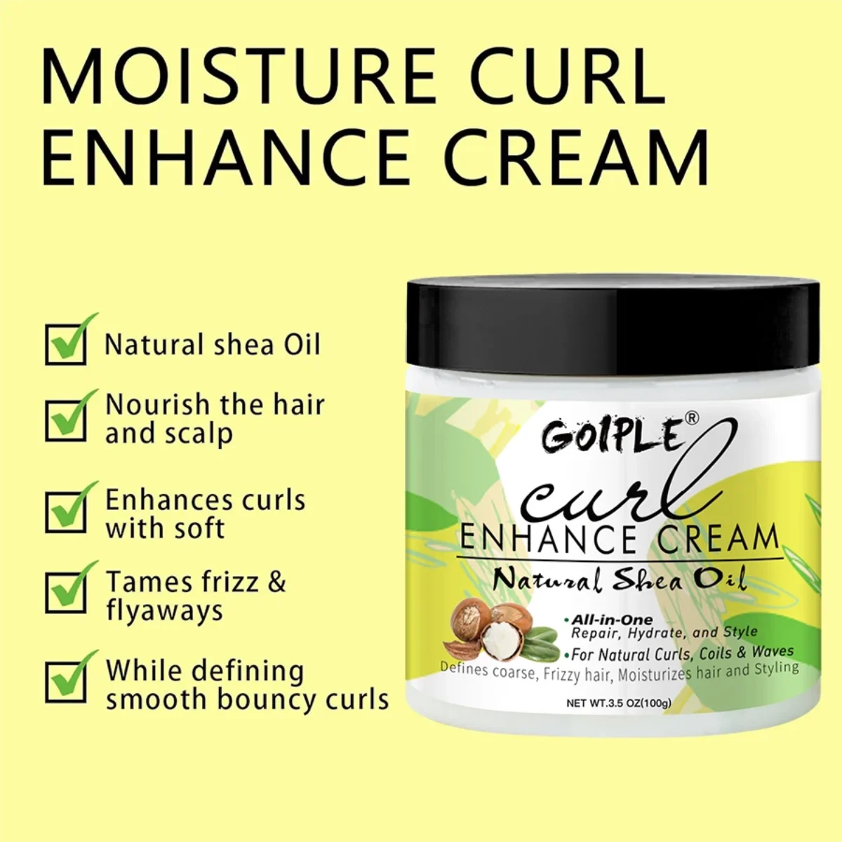 Goiple Curl Cream with Shea & Coconut Oil – 100g Curl Enhancing Cream SPOT