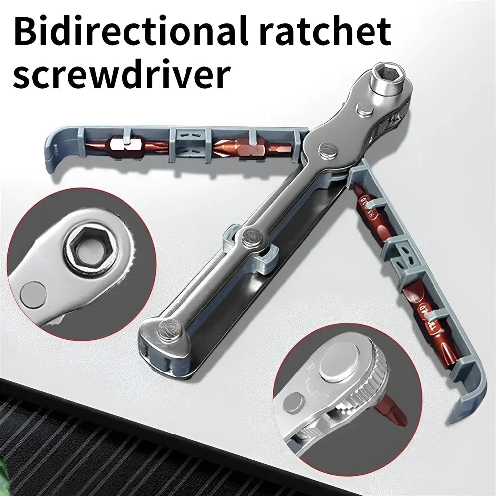 Bidirectional Ratchet Screwdriver Set – Right Angle Multi-Bit Ratchet Screwdriver Set SPOT