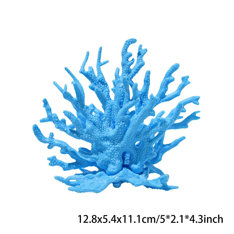 Artificial Coral Aquarium Decoration – PVC Fish Tank Ornament Aquarium Ornament SPOT Blue M