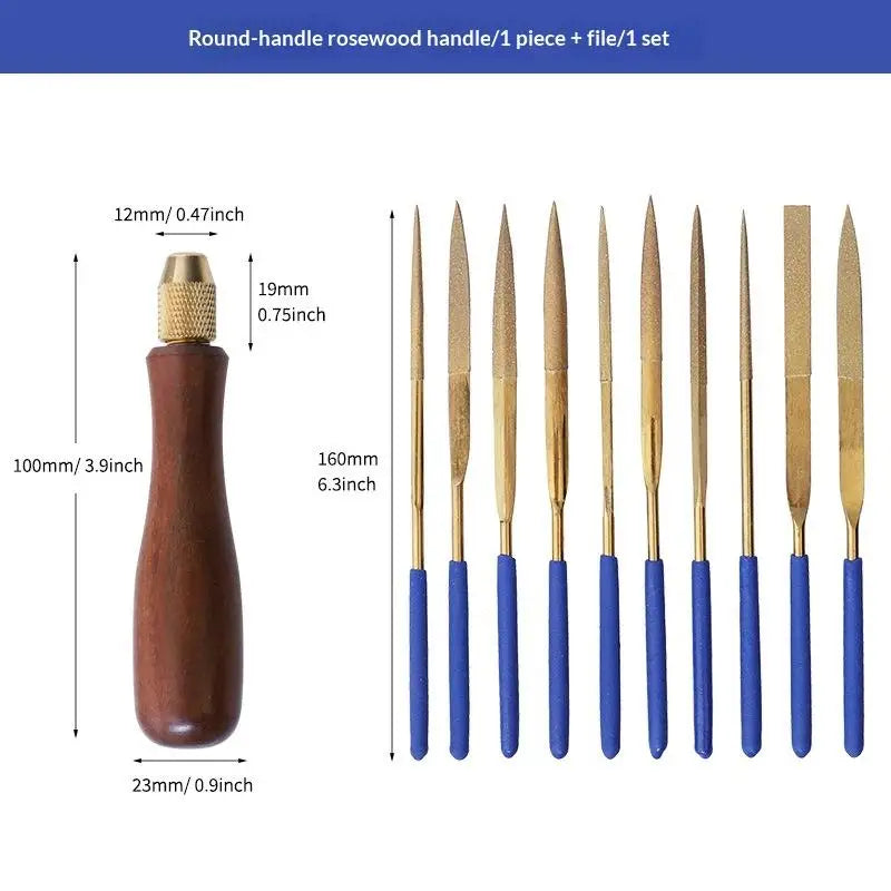 Wood File Handle Brass Collet Chuck – DIY Polishing Tool Set File Handle Tool SPOT