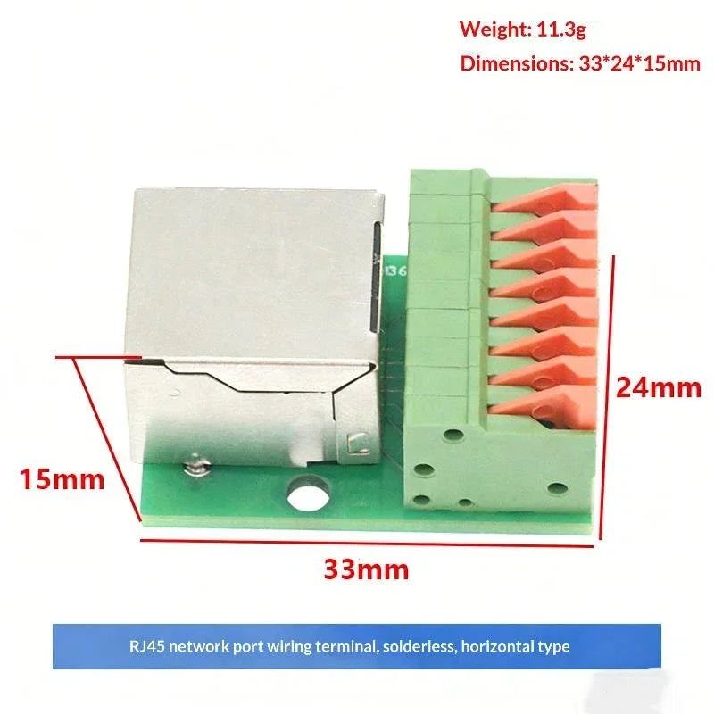 RJ45 Adapter Board – Solder-Free Terminal Block, DIN Rail Mount Network Adapter Board SPOT A1