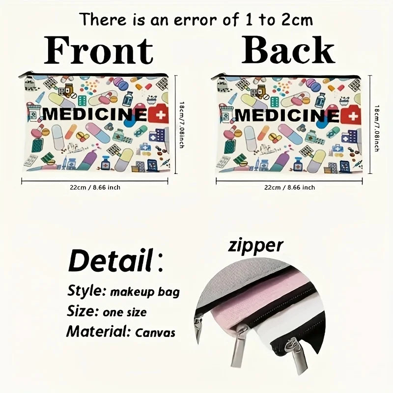 Medicine-Themed Foldable Cosmetic Travel Bag | Makeup Organizer Cosmetic Travel Bag SPOT