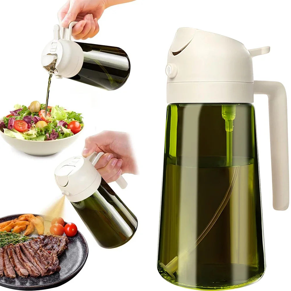 470ml Dark Glass Olive Oil Sprayer – Light-Blocking Mister Oil Spray Bottle SPOT WHITE