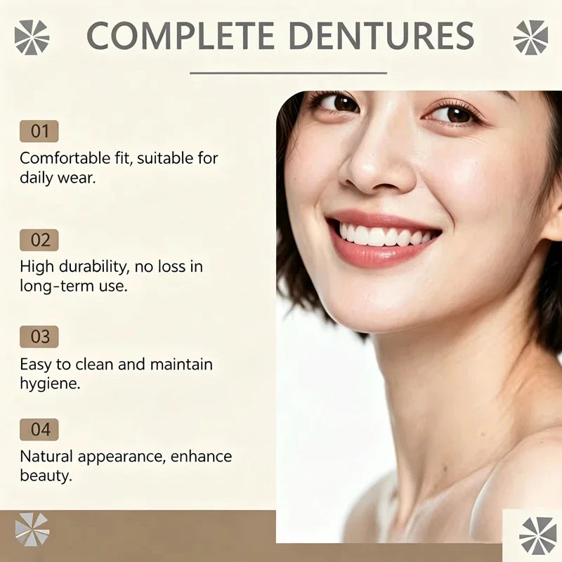 Soft Silicone Dentures – Realistic Upper & Lower False Teeth Silicone Dentures SPOT