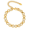 Round Zircon Chunky Link Bracelet – 18K PVD Gold Plated Women Chain Link Bracelet SPOT Default Title