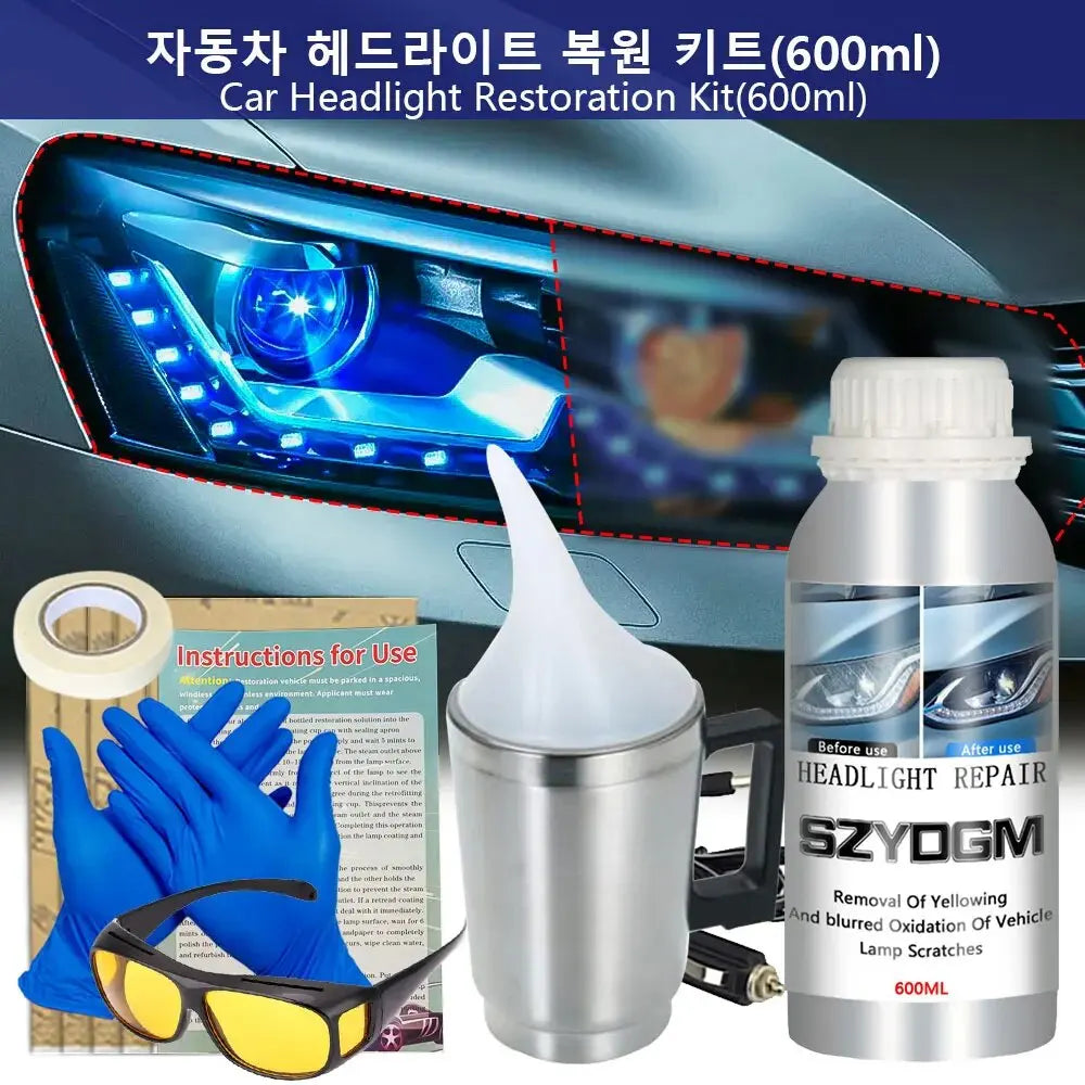 600ml Car Headlight Restoration Kit – Liquid Polymer Polish Headlight Restoration Kit SPOT