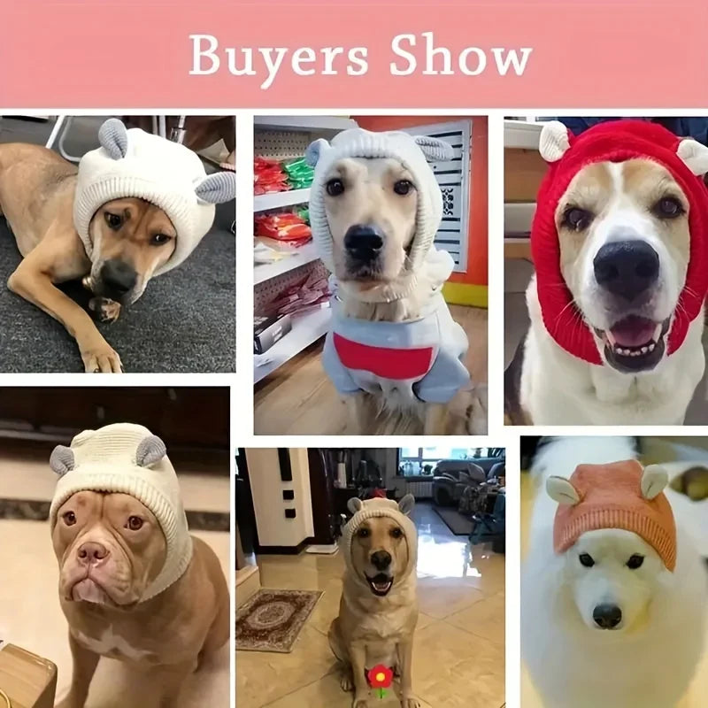 Knitted Dog Hat – Ear-Covering Winter Cap for Medium & Large Pets Pet Winter Hat SPOT