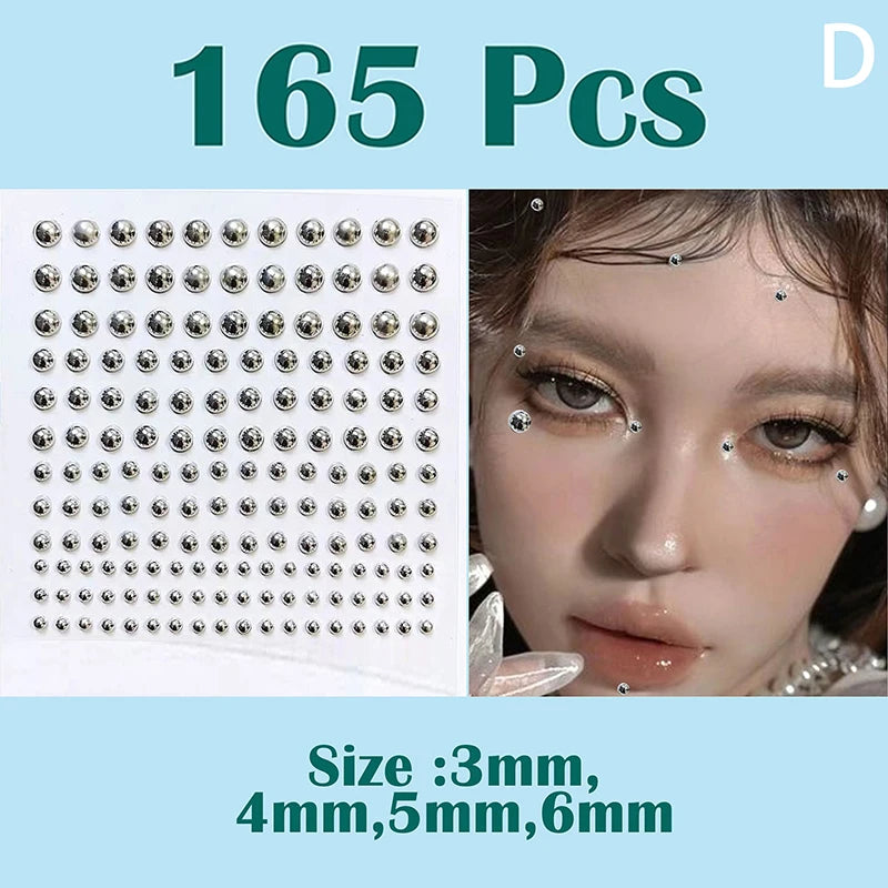 Self-Adhesive Rhinestone Face Gems – Non-Piercing Body Stickers Body Gem Stickers SPOT D