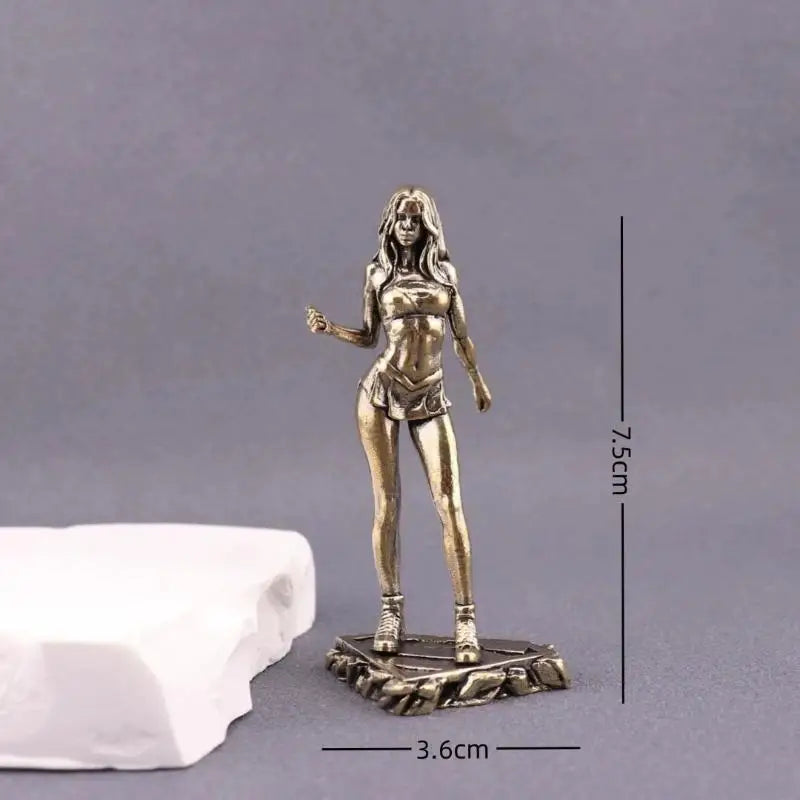 Antique Bronze Alloy Female Figurine – Retro Home Decor Statue Decorative Figurine SPOT A4