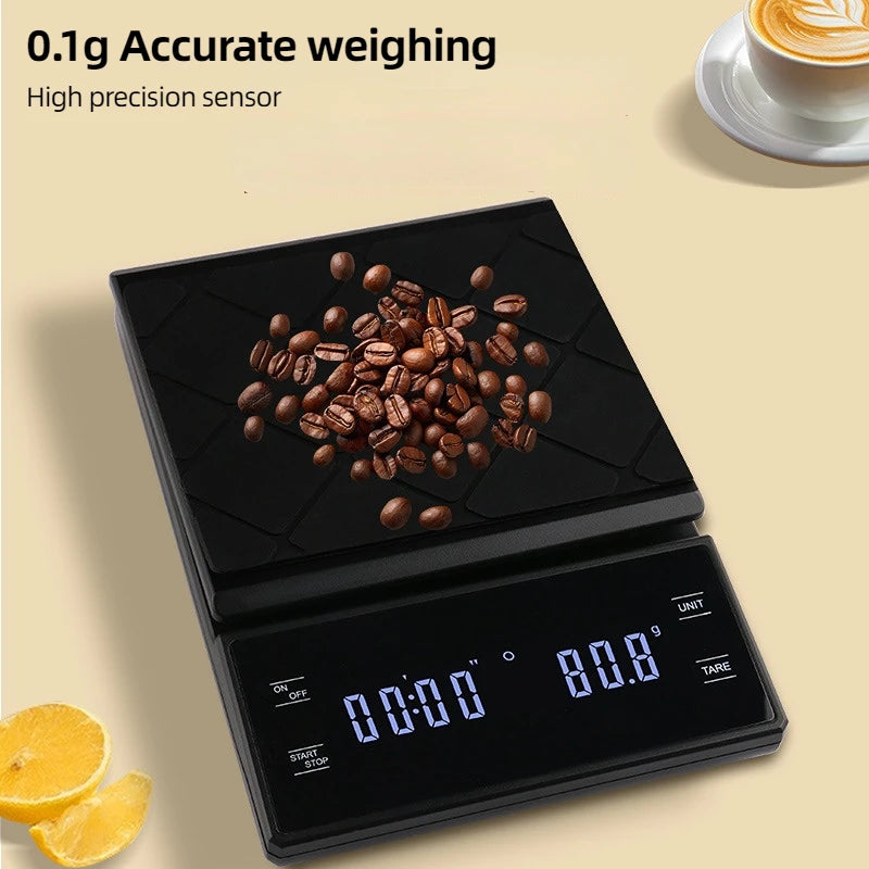 Digital Coffee Scale with Timer & LED Screen – 3kg/0.1g Digital Kitchen Scale SPOT