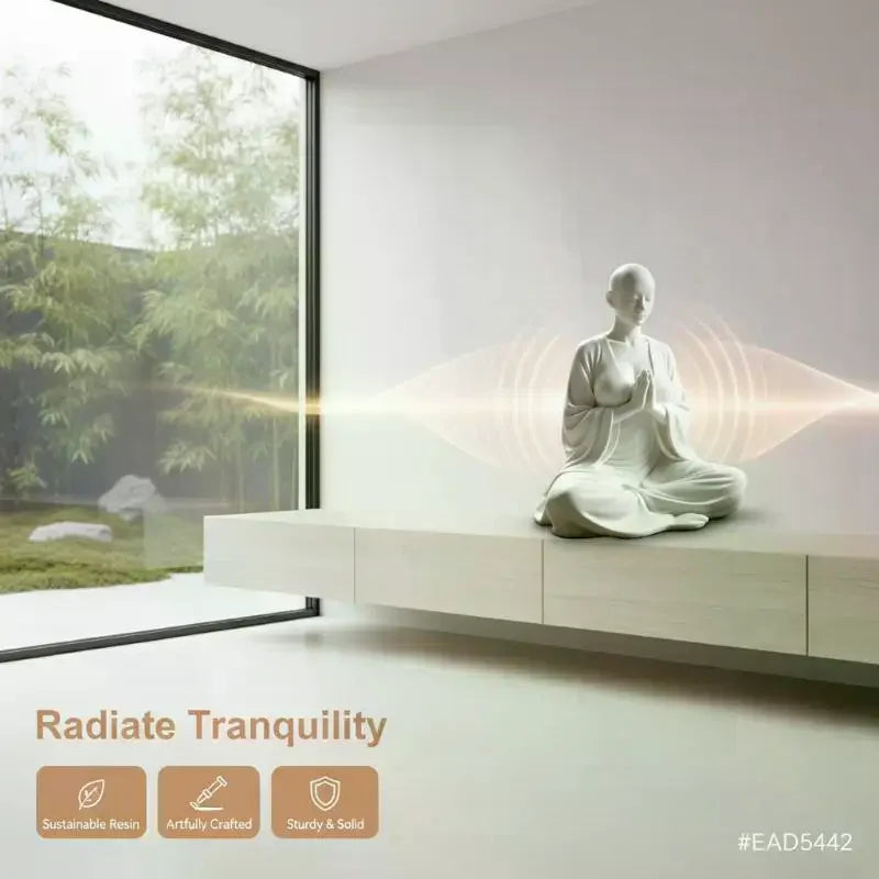 White Zen Meditation Figurine | Minimalist Spiritual Decor Decorative Figurine SPOT