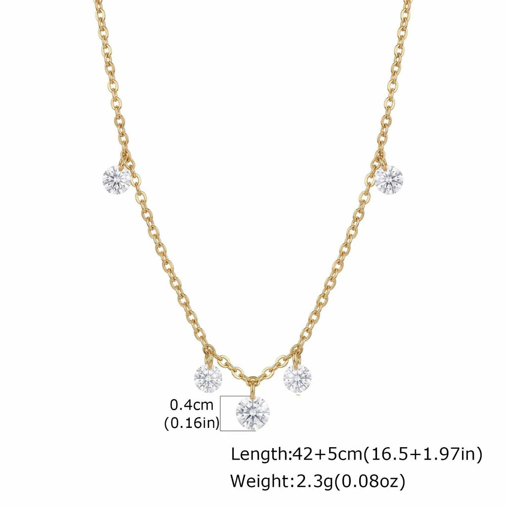 Cubic Zirconia Solitaire Pendant Necklace – 18K Gold Plated Pendant Necklace SPOT