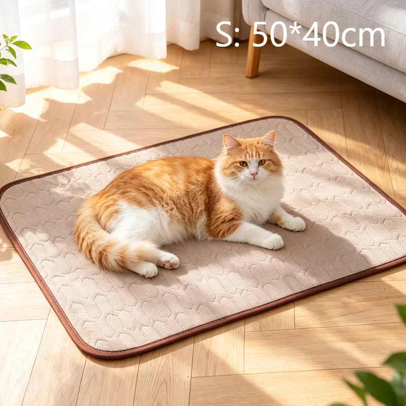 Cooling Summer Pet Mat – Breathable Washable Pad for Dogs & Cats Pet Cooling Mat SPOT Brown S 50x40cm