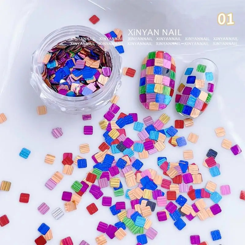 Iridescent Laser Nail Glitter – Colorful Sequin Flakes for DIY Nail Art Nail Art Glitter SPOT 1