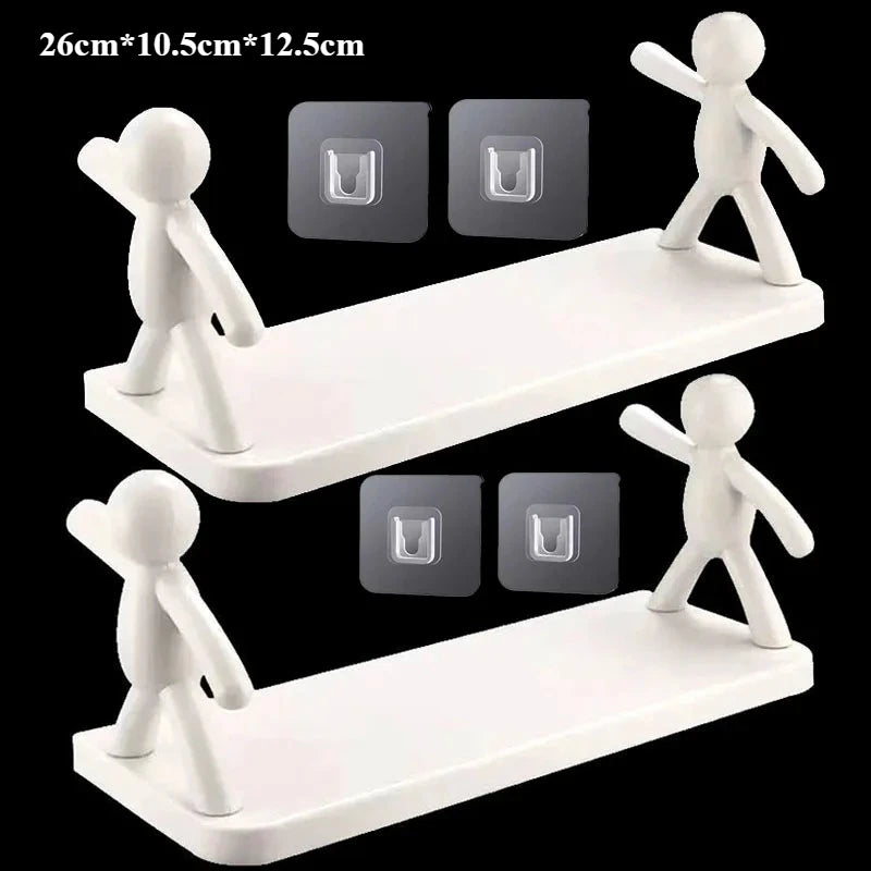 Self-Adhesive Wall Shelf – No-Drill Bathroom Storage Rack Bathroom Wall Shelf SPOT 2pcs Rack Set