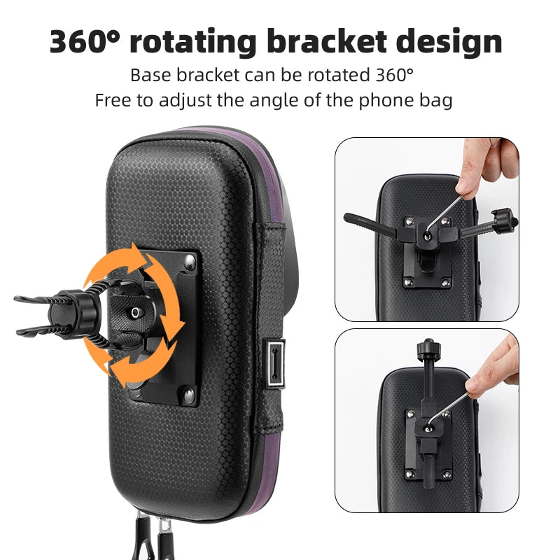 Waterproof Bike Phone Bag – Touch Screen Handlebar Mount Holder Handlebar Phone Bag SPOT