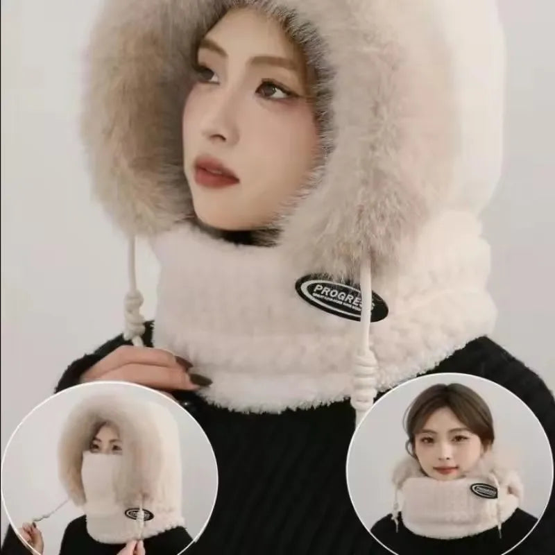 Women's Thermal Riding Hat – Windproof Hood Scarf & Ear Cover Winter Riding Hat SPOT