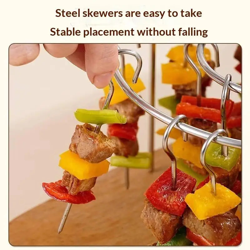Vertical Stainless Steel BBQ Skewer Rack – 24-Slot Stand BBQ Skewer Rack SPOT