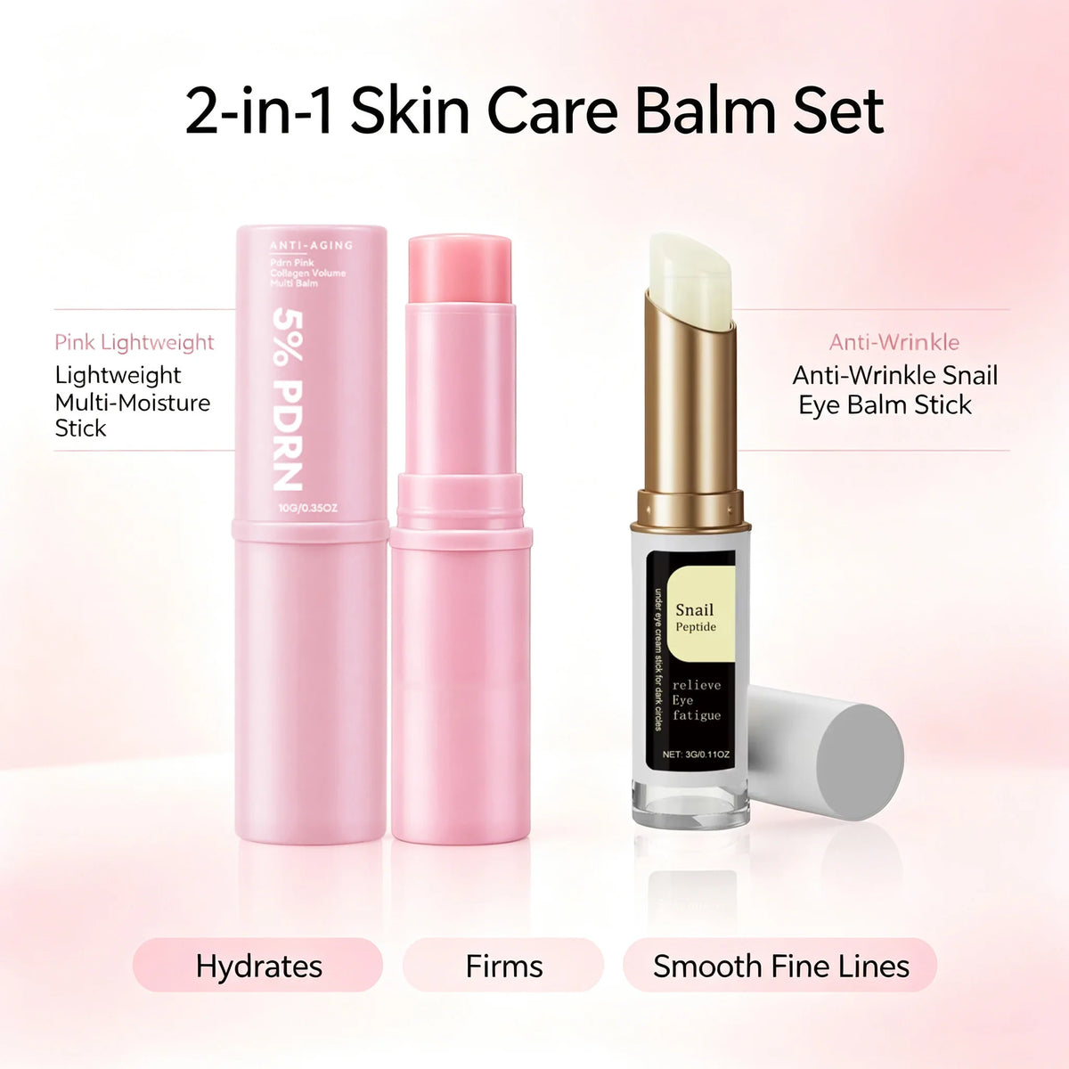 Snail Mucin Eye Cream Stick & PDRN Collagen Balm Duo | Hoygi Eye & Face Skincare Set SPOT
