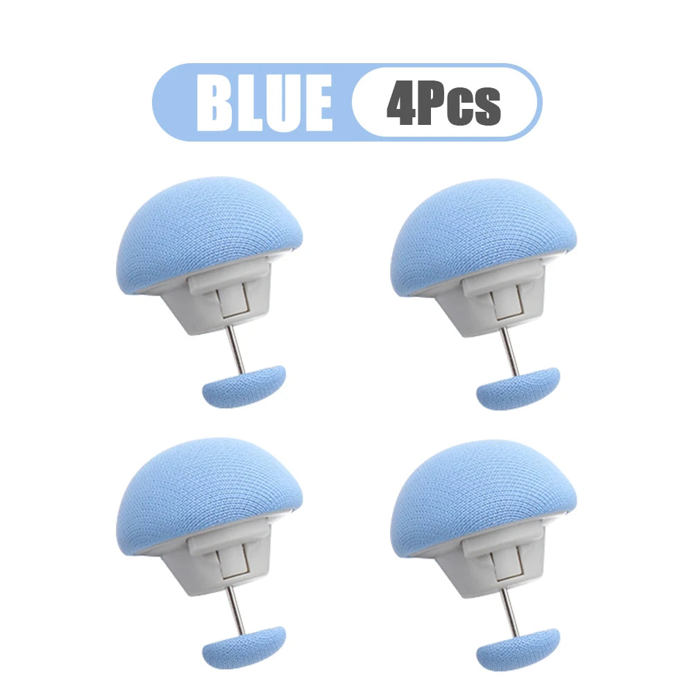 Mushroom Quilt Clips – Duvet & Bed Sheet Fastener Grippers 4/8-Pack Bedding Fastener Clips SPOT Blue 4pcs