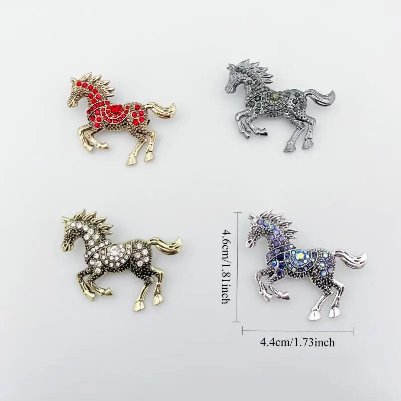 Rhinestone Horse Brooch – Zodiac Animal Lapel Pin for Women Brooch Lapel Pin SPOT