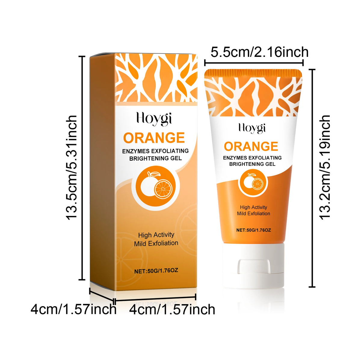Hoygi Orange Enzyme Exfoliating Brightening Gel 50g Exfoliating Face Gel SPOT 50g Boxed