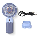 Mini Handheld USB Rechargeable Fan with Desktop Base | Quiet Handheld Portable Fan SPOT Blue