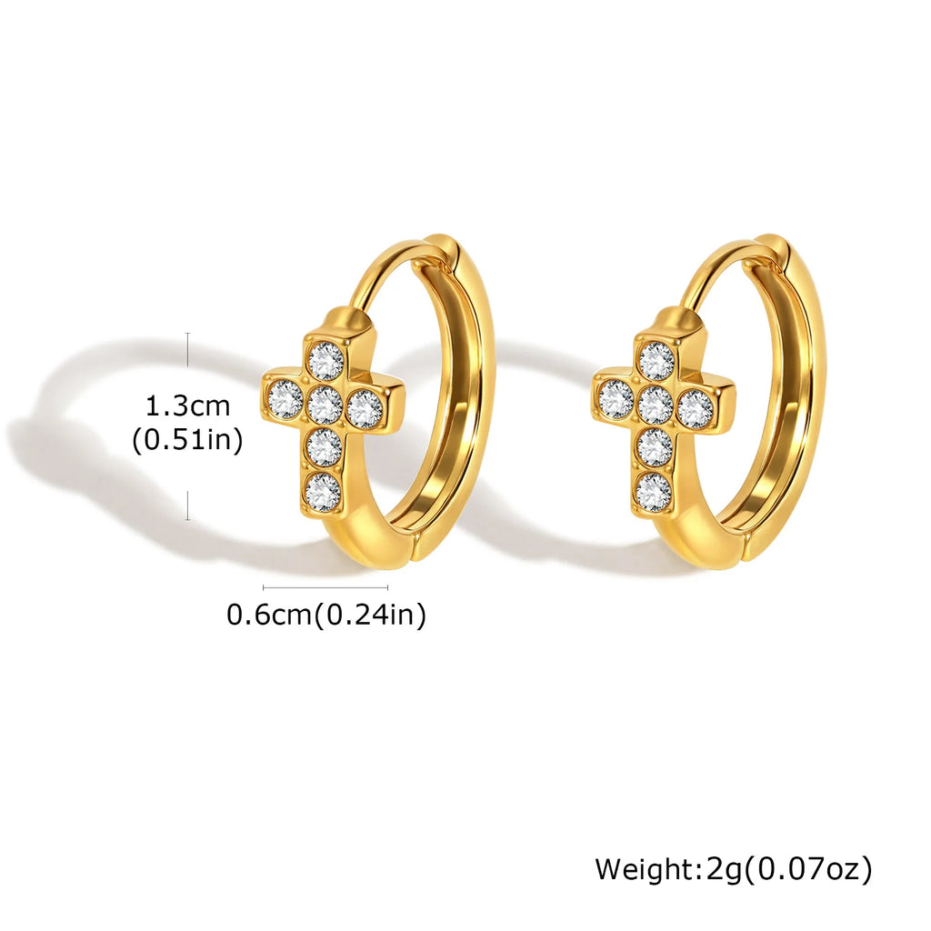 Christian Cross Jewelry Set – Gold Necklace, Bracelet, Earrings & Ring Jewelry Set SPOT EH-775G