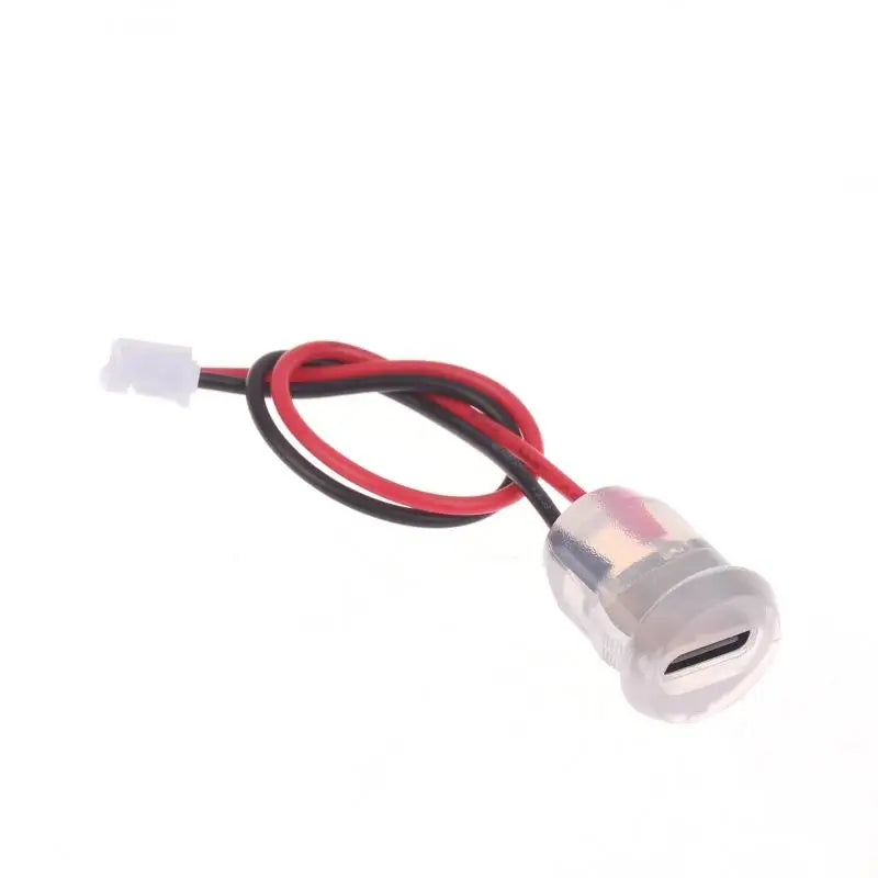 LED Type-C Female Socket 3A 5V Water-Resistant Pigtail Cable USB-C Panel Socket SPOT A1 1Pcs