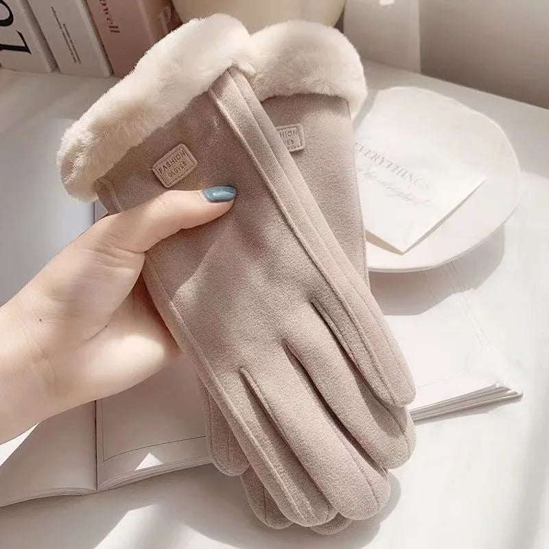 Women's Winter Touchscreen Gloves – Warm Full Finger Mittens Winter Touchscreen Gloves SPOT Beige One Size