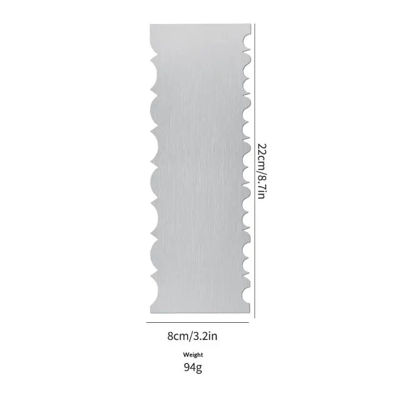 Stainless Steel Serrated Cake Scraper – Double Edge Baking Tool Cake Decorating Scraper SPOT C