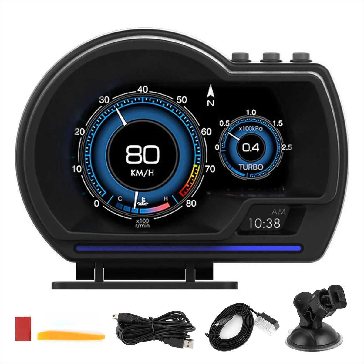 OBD2 GPS Head-Up Display – HD Smart Speedometer & RPM HUD Car HUD Display SPOT Black