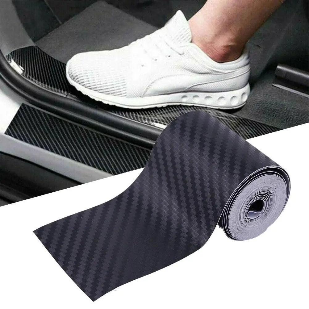 5D Carbon Fiber Vinyl Car Door Sill Protector Strip 5×300cm Car Door Sill Protector SPOT