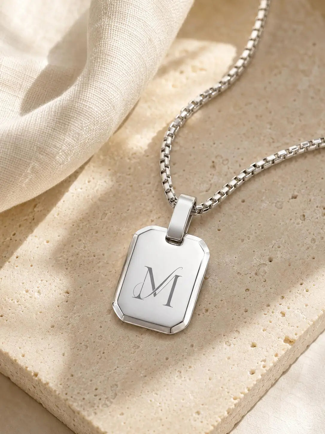 Custom Engraved Dog Tag Necklace | Stainless Steel Pendant Personalized Pendant Necklace SPOT
