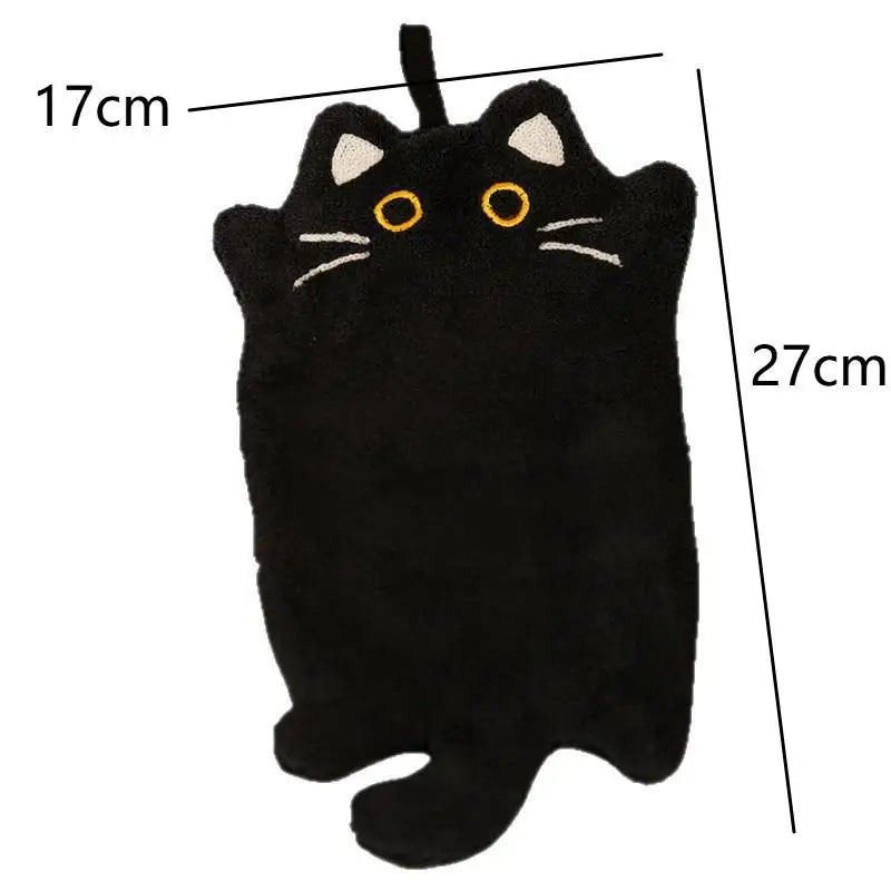 Cartoon Cat Coral Fleece Hand Towel – Soft & Absorbent Decorative Hand Towel SPOT
