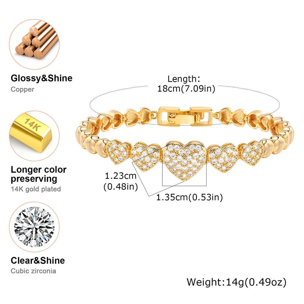 Meaeguet 18K Gold Plated Zirconia Tennis Bracelet Women Tennis Bracelet SPOT