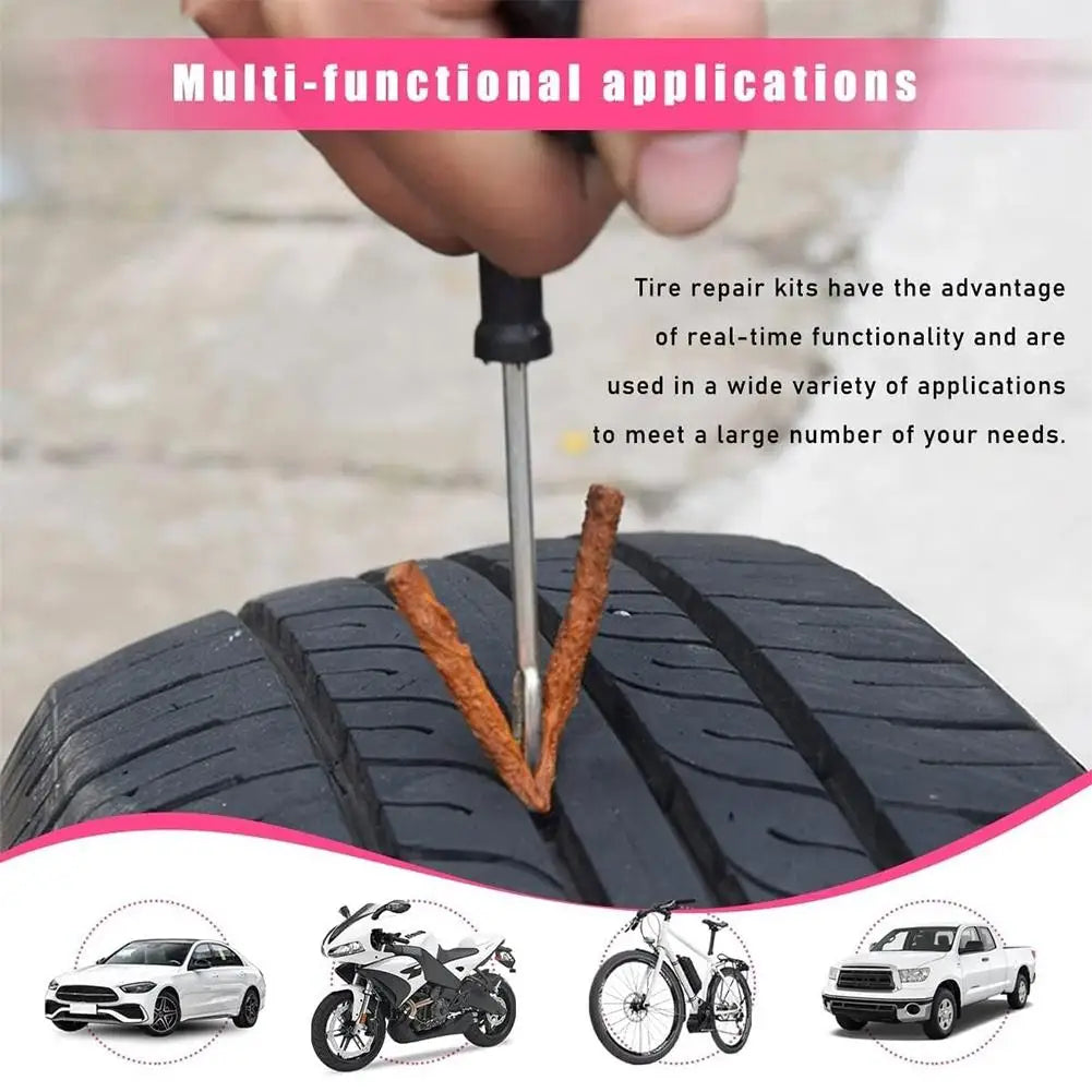 Tire Puncture Repair Kit – Car, Motorcycle & Truck Plug Set Tire Repair Kit SPOT