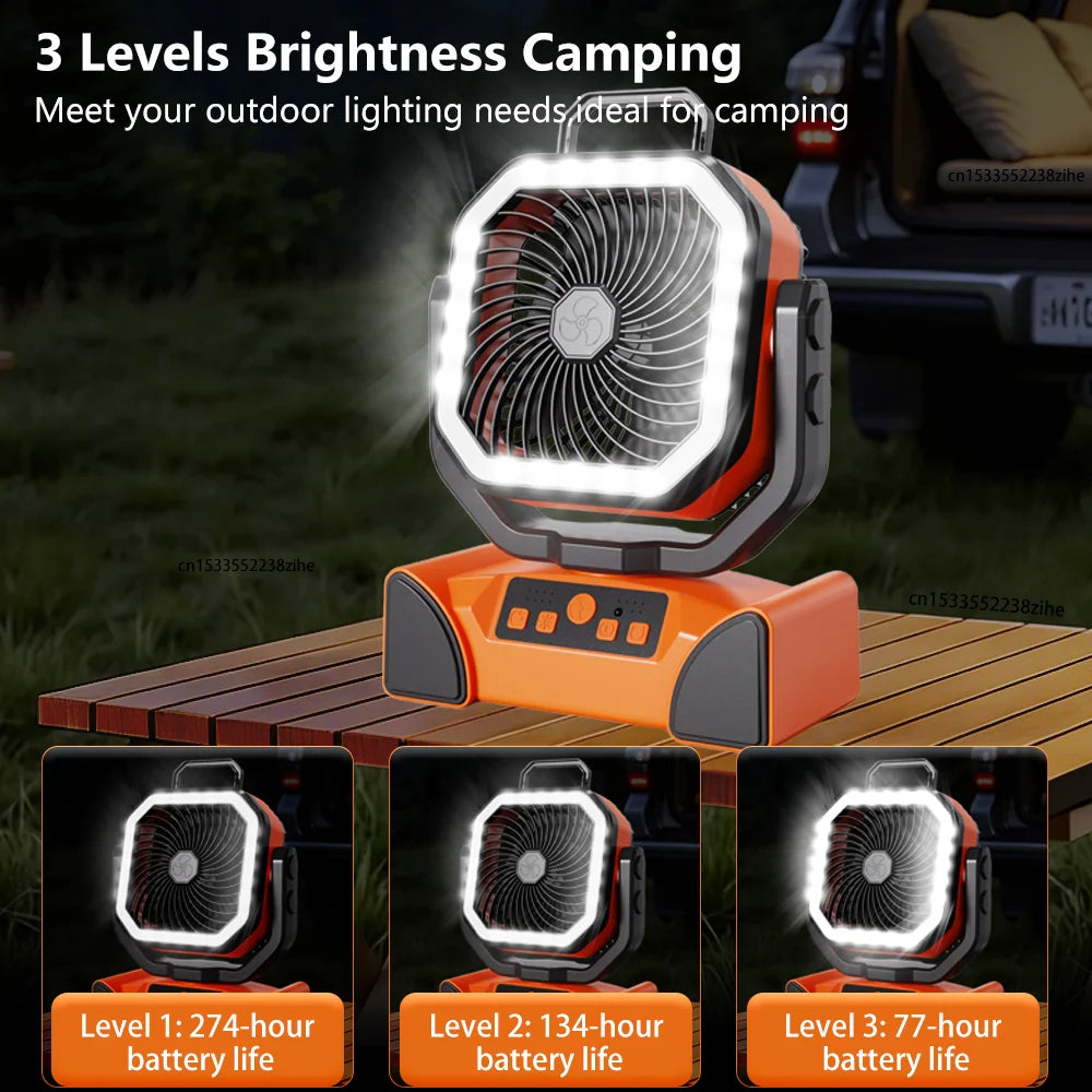 40000mAh Rechargeable Camping Fan | LED Light & Remote Rechargeable Camping Fan SPOT