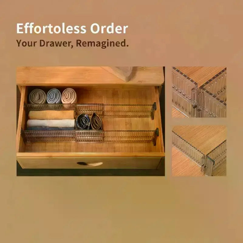 2-Pack Clear Adjustable Drawer Dividers – Expandable Organizers Drawer Dividers SPOT