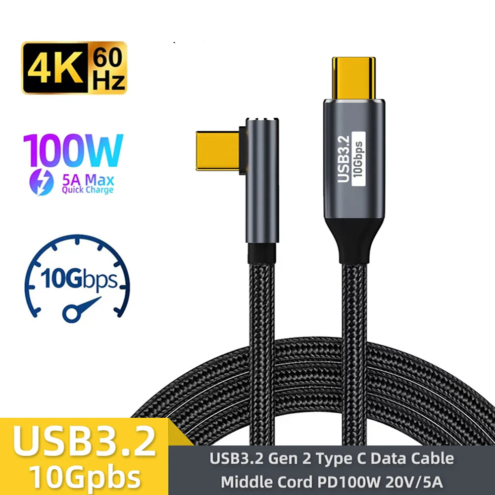 100W USB-C to USB-C Cable – 10Gbps, 4K 60Hz Fast Charging USB-C Charging Cable SPOT