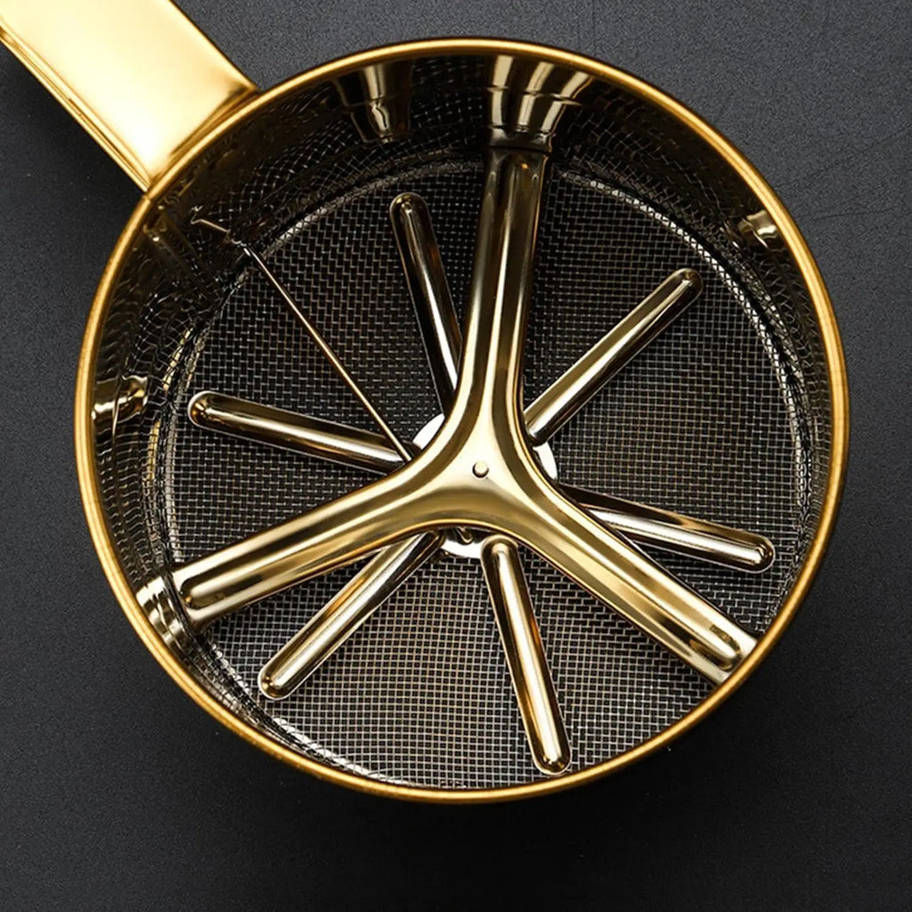 Gold Plated Hand Press Flour Sifter & Powdered Sugar Shaker Flour Sifter SPOT