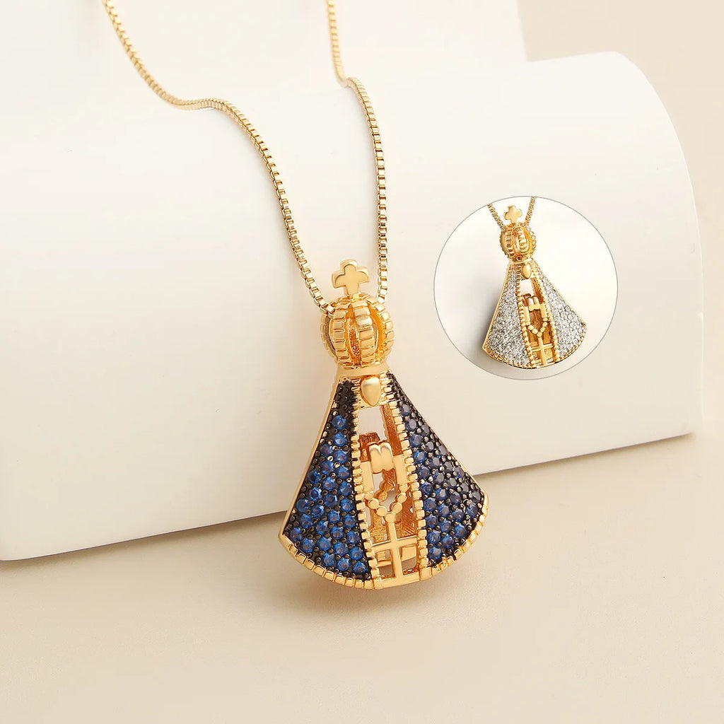 Nossa Senhora Aparecida 18K Gold Catholic Pendant Necklace Catholic Pendant Necklace SPOT Default Title