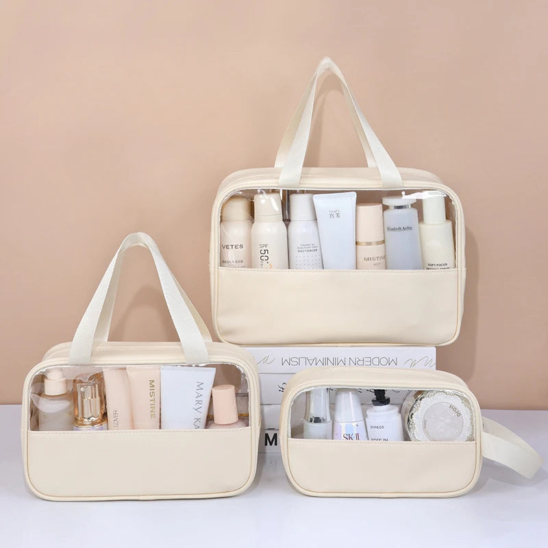 Clear PVC Travel Makeup Bag – Large Waterproof Cosmetic Pouch Cosmetic Travel Bag SPOT