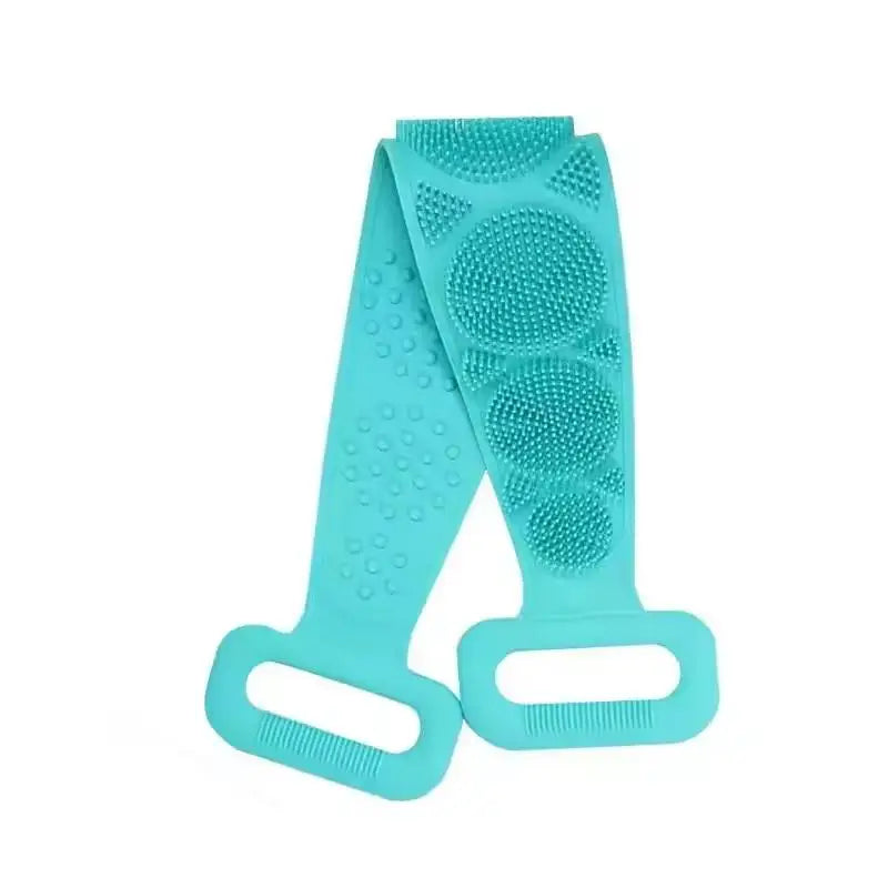 Silicone Exfoliating Back Scrubber Belt – Double-Sided Bath Brush Bath Exfoliating Scrubber SPOT Green