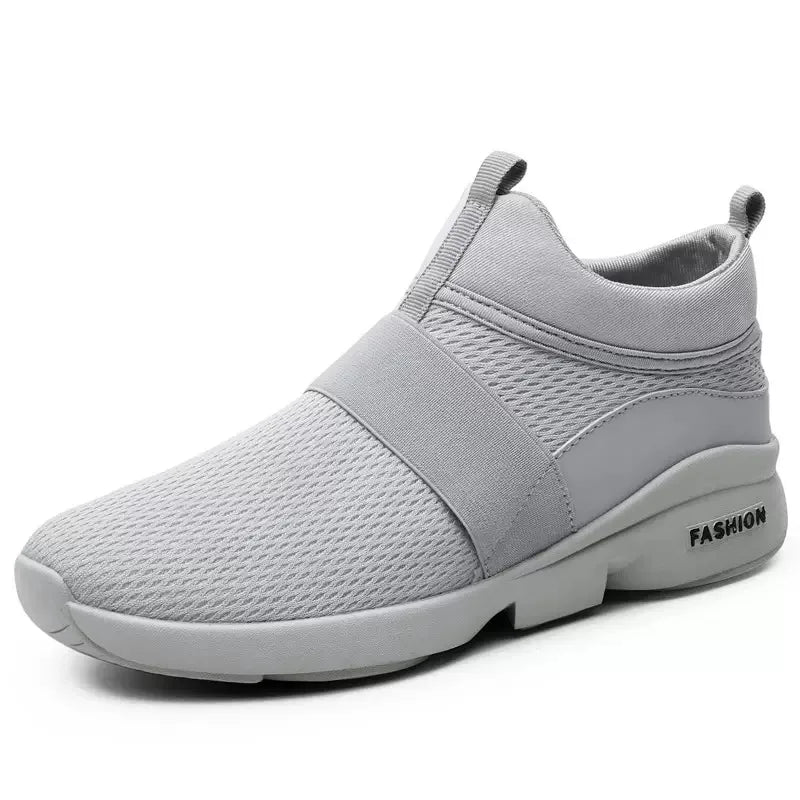 Men's Breathable Mesh Casual Sneakers – Lightweight Lace-Up Men's Casual Sneakers SPOT GRAY 39