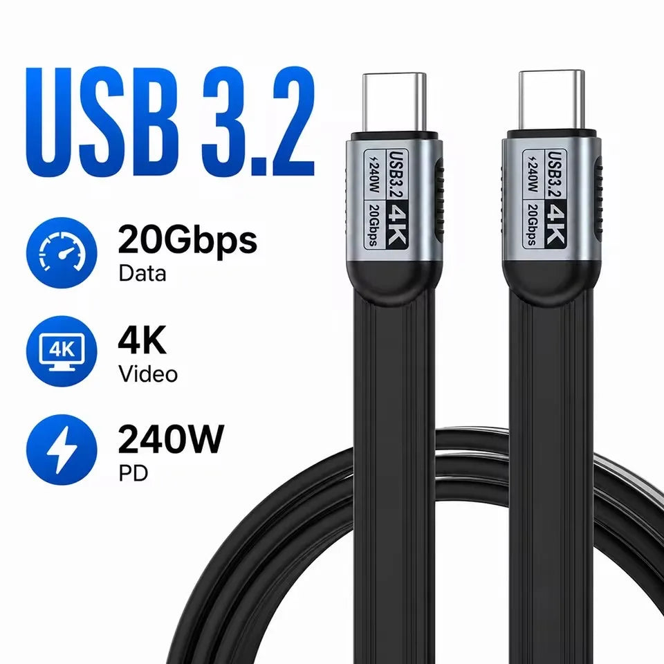 USB-C to C Cable 240W PD 20Gbps 4K@60Hz – Thunderbolt 5/4/3 USB-C Cable SPOT